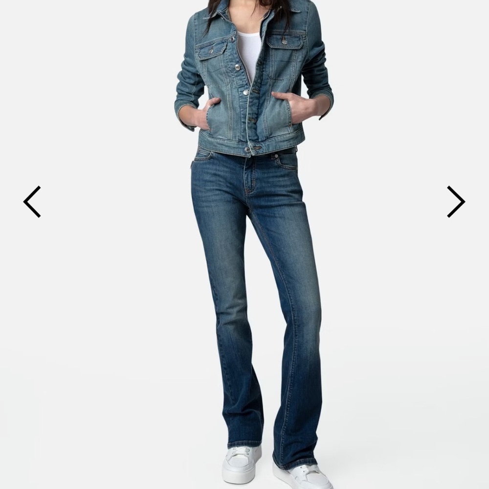 Zadig & Voltaire Kioky Denim Jacket Studded Amour Size Medium